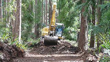 Construction d'une piste forestière (canton Duvernay - Commune de la Plaine des Palmistes)