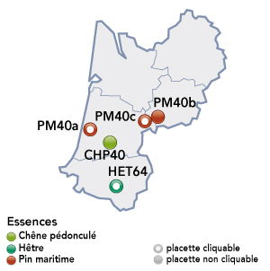 Renecofor - placettes - Aquitaine