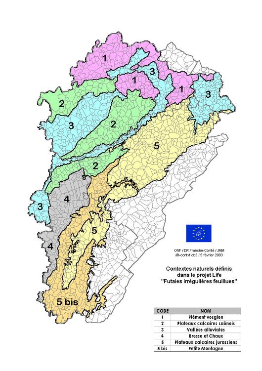 La carte des contextes naturels régionaux 