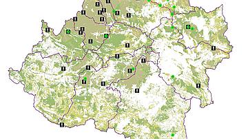 Carte du réseau de surveillance vigies et caméras thermiques en Castilla y Léon